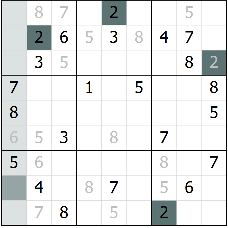 Position des candidats pour la solution de la Gr 47 page 49 du magazine de sudoku Expert n° 019