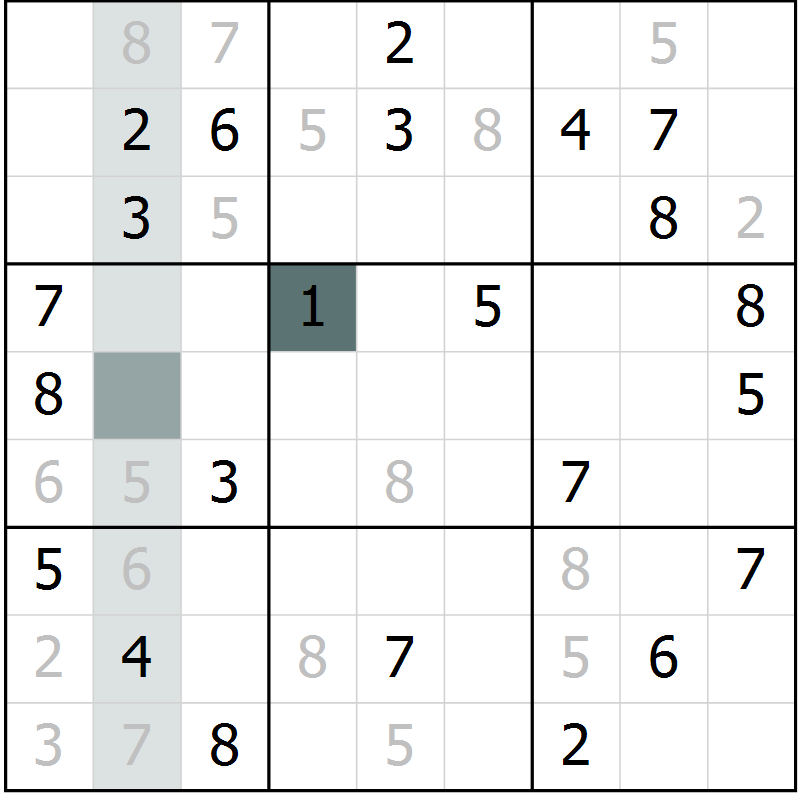 Position des candidats pour la solution de la Gr 47 page 49 du magazine de sudoku Expert n° 019