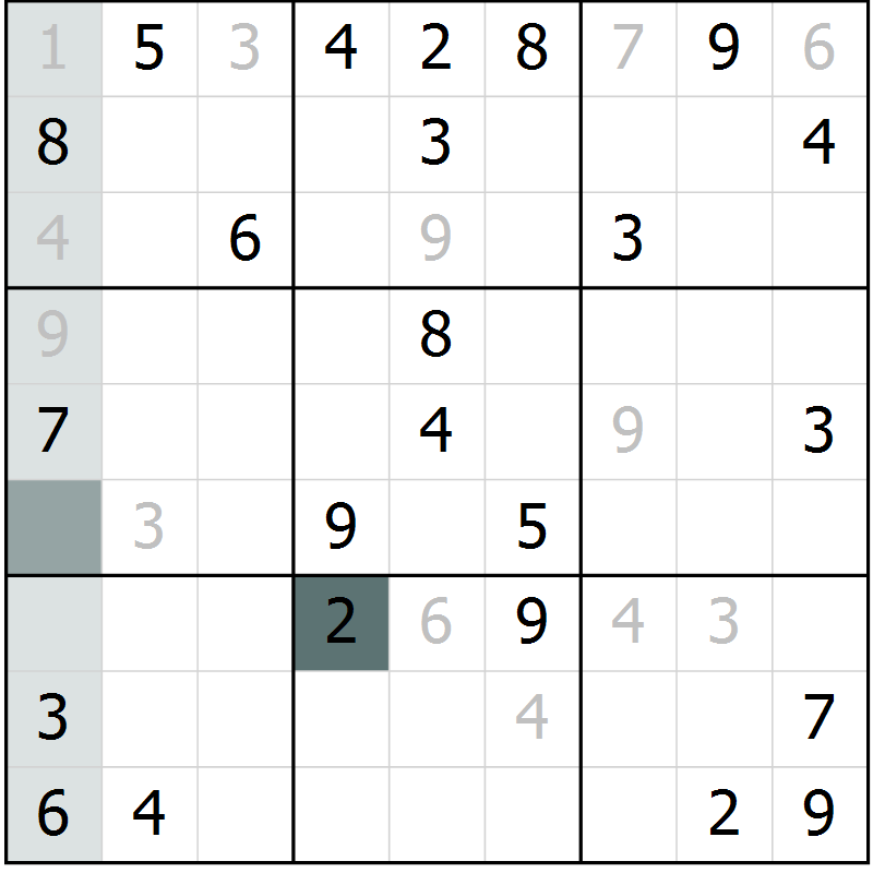 Position des candidats pour la solution de la Gr 48 page 50 du magazine de sudoku Expert n° 019