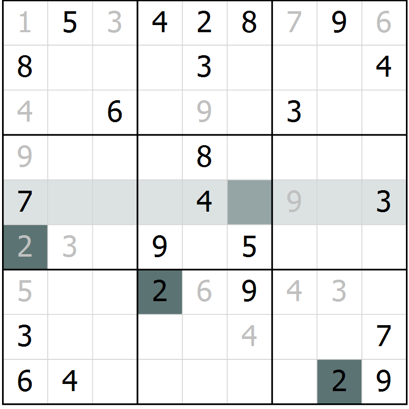 Position des candidats pour la solution de la Gr 48 page 50 du magazine de sudoku Expert n° 019