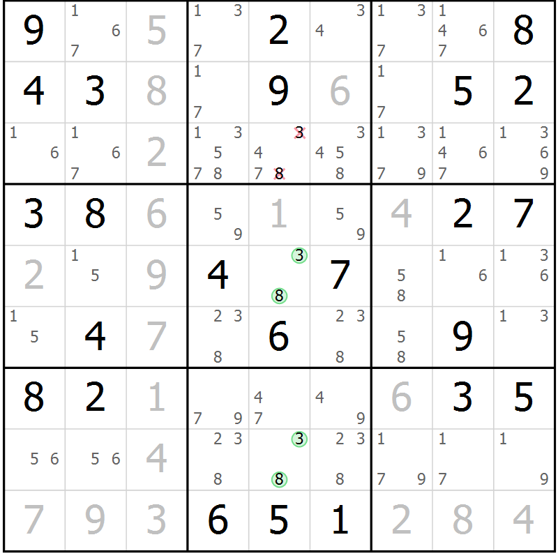 Position des candidats pour la solution de la Gr 49 page 51 du magazine de sudoku Expert n° 019