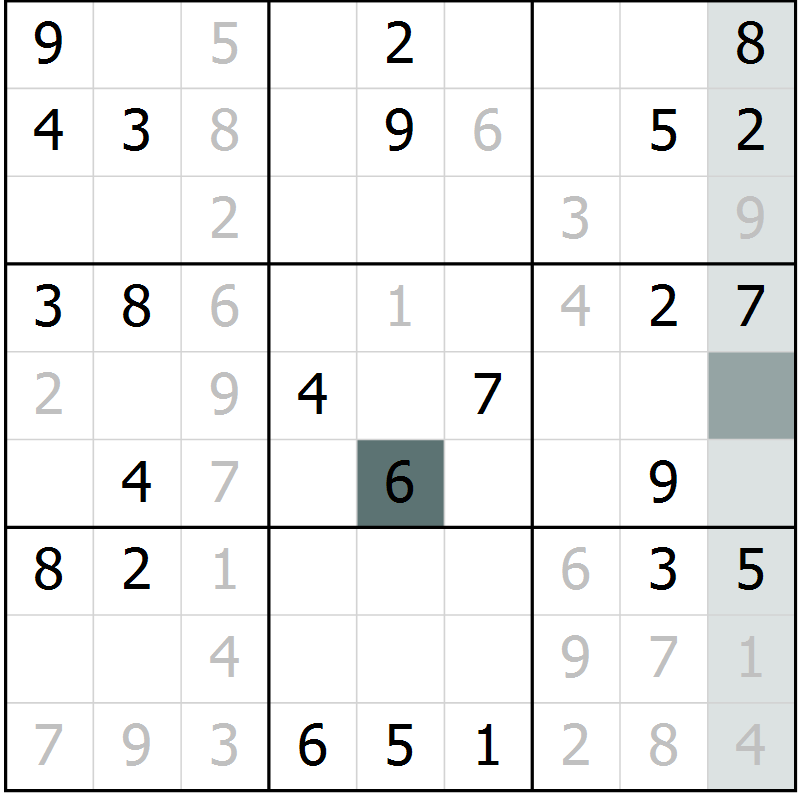 Position des candidats pour la solution de la Gr 49 page 51 du magazine de sudoku Expert n° 019