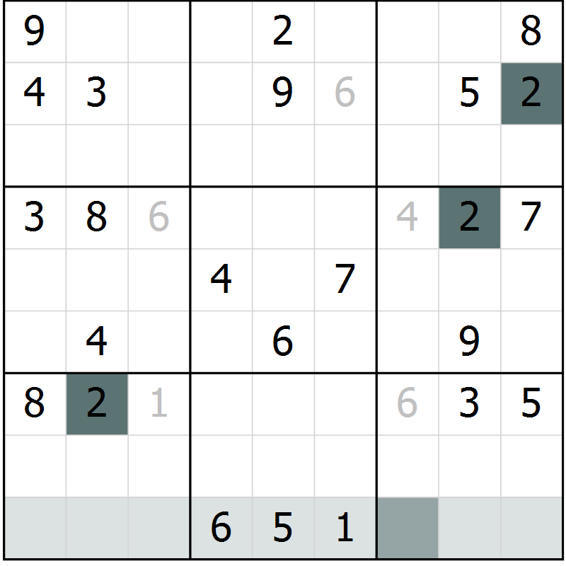 Position des candidats pour la solution de la Gr 49 page 51 du magazine de sudoku Expert n° 019