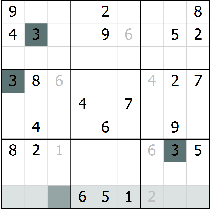 Position des candidats pour la solution de la Gr 49 page 51 du magazine de sudoku Expert n° 019