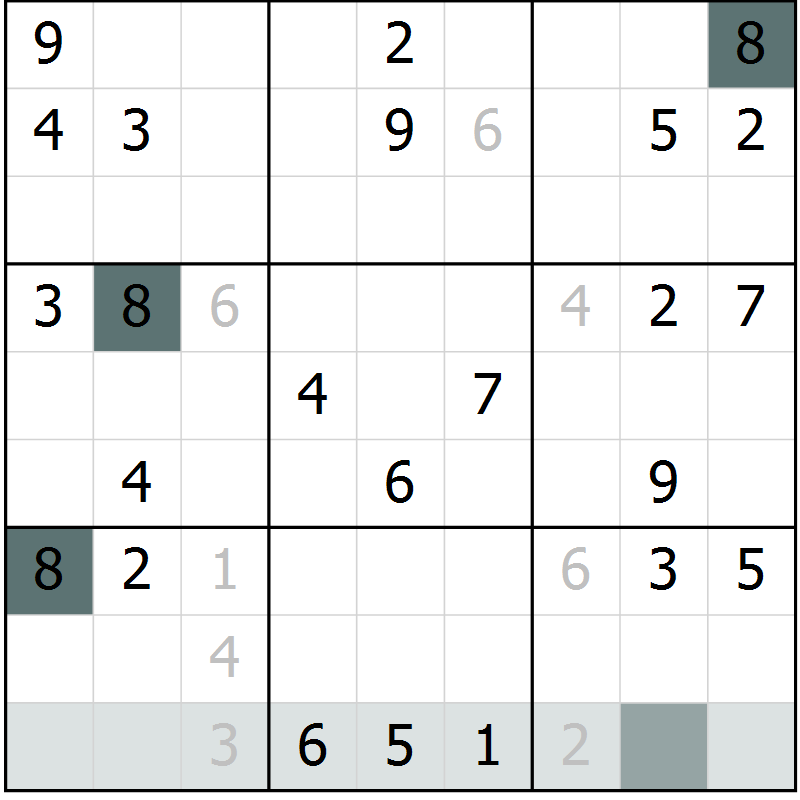 Position des candidats pour la solution de la Gr 49 page 51 du magazine de sudoku Expert n° 019