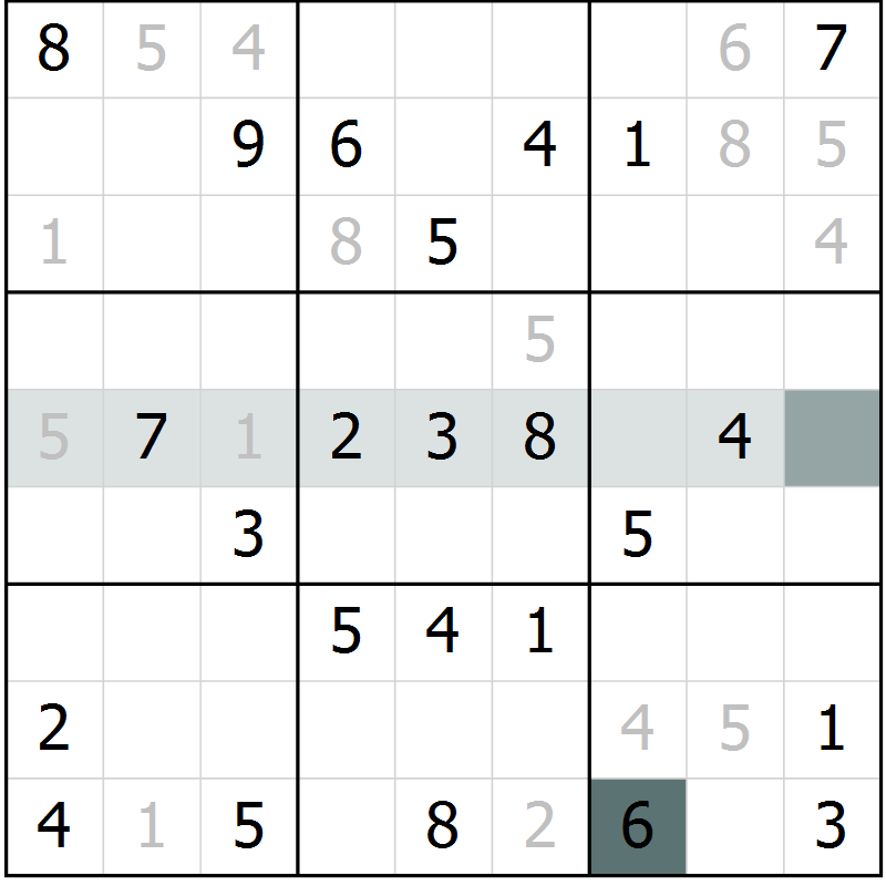 Position des candidats pour la solution de la Gr 5 page 7 du magazine de sudoku Expert n° 019