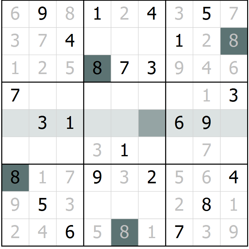 Position des candidats pour la solution de la Gr 50 page 52 du magazine de sudoku Expert n° 019