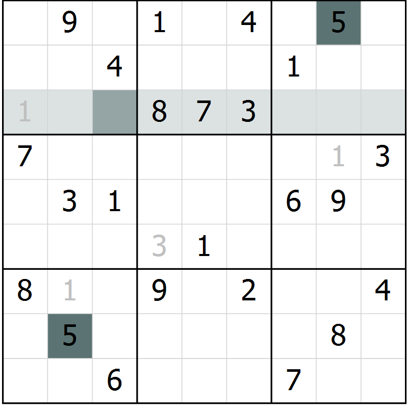 Position des candidats pour la solution de la Gr 50 page 52 du magazine de sudoku Expert n° 019