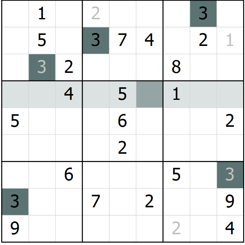Position des candidats pour la solution de la Gr 51 page 53 du magazine de sudoku Expert n° 019