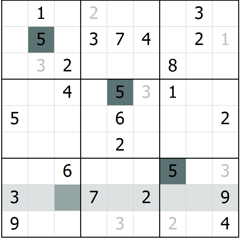 Position des candidats pour la solution de la Gr 51 page 53 du magazine de sudoku Expert n° 019