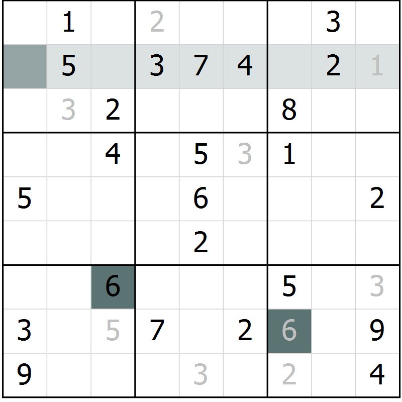 Position des candidats pour la solution de la Gr 51 page 53 du magazine de sudoku Expert n° 019