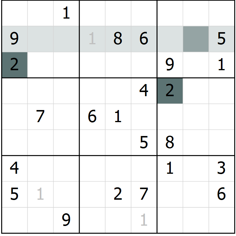 Position des candidats pour la solution de la Gr 52 page 54 du magazine de sudoku Expert n° 019