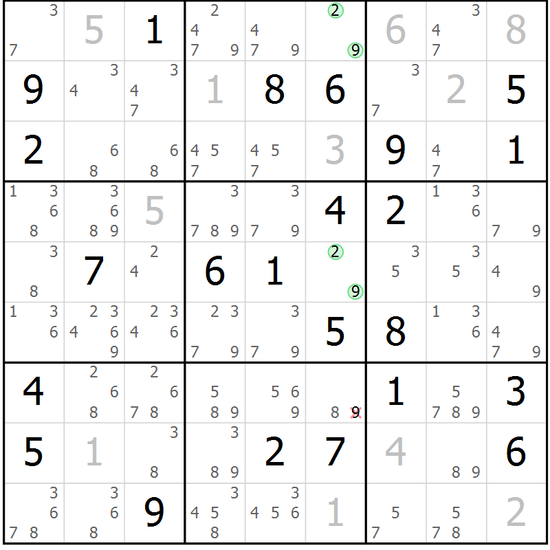 Position des candidats pour la solution de la Gr 52 page 54 du magazine de sudoku Expert n° 019