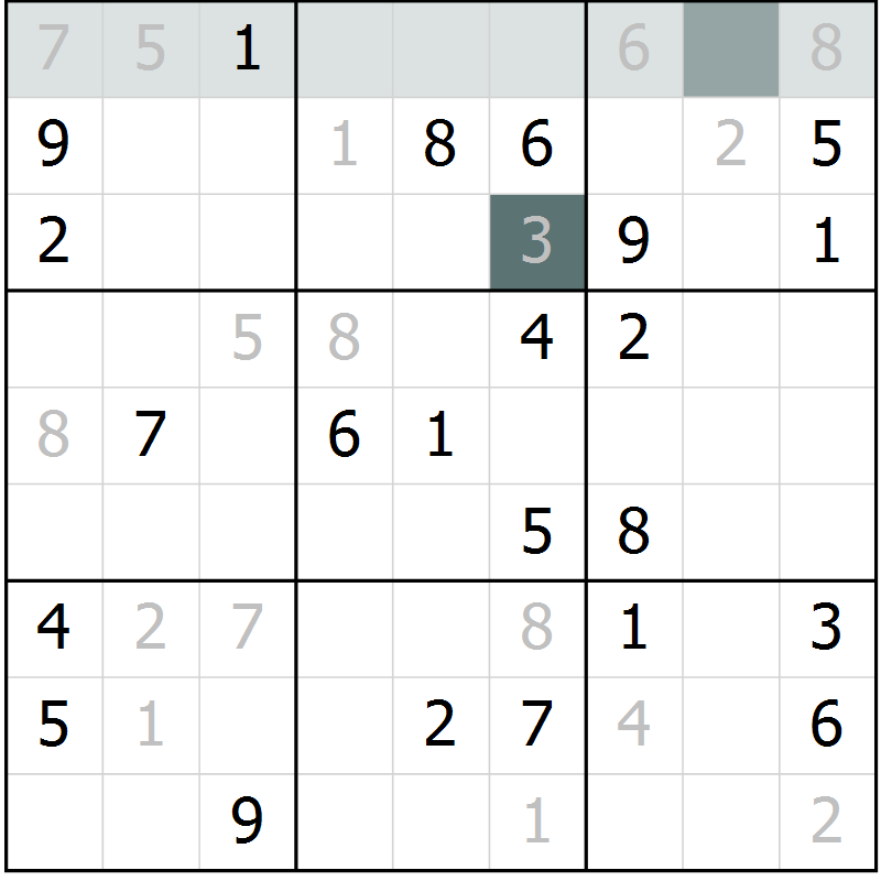 Position des candidats pour la solution de la Gr 52 page 54 du magazine de sudoku Expert n° 019