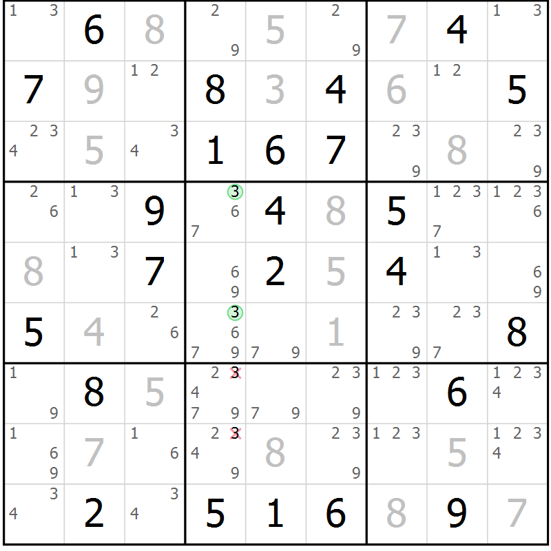 Position des candidats pour la solution de la Gr 53 page 55 du magazine de sudoku Expert n° 019