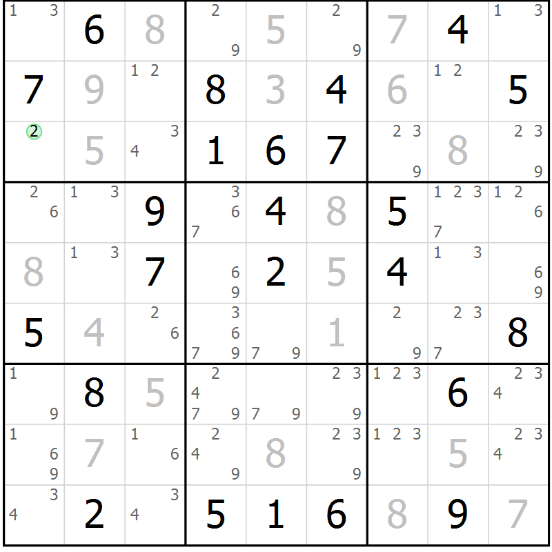 Position des candidats pour la solution de la Gr 53 page 55 du magazine de sudoku Expert n° 019