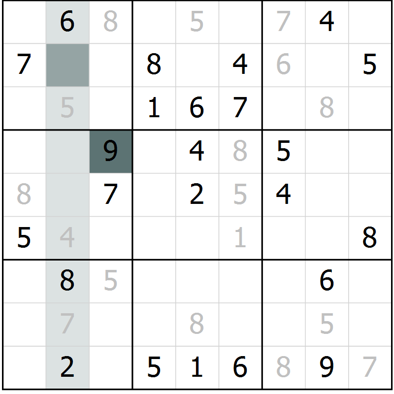 Position des candidats pour la solution de la Gr 53 page 55 du magazine de sudoku Expert n° 019
