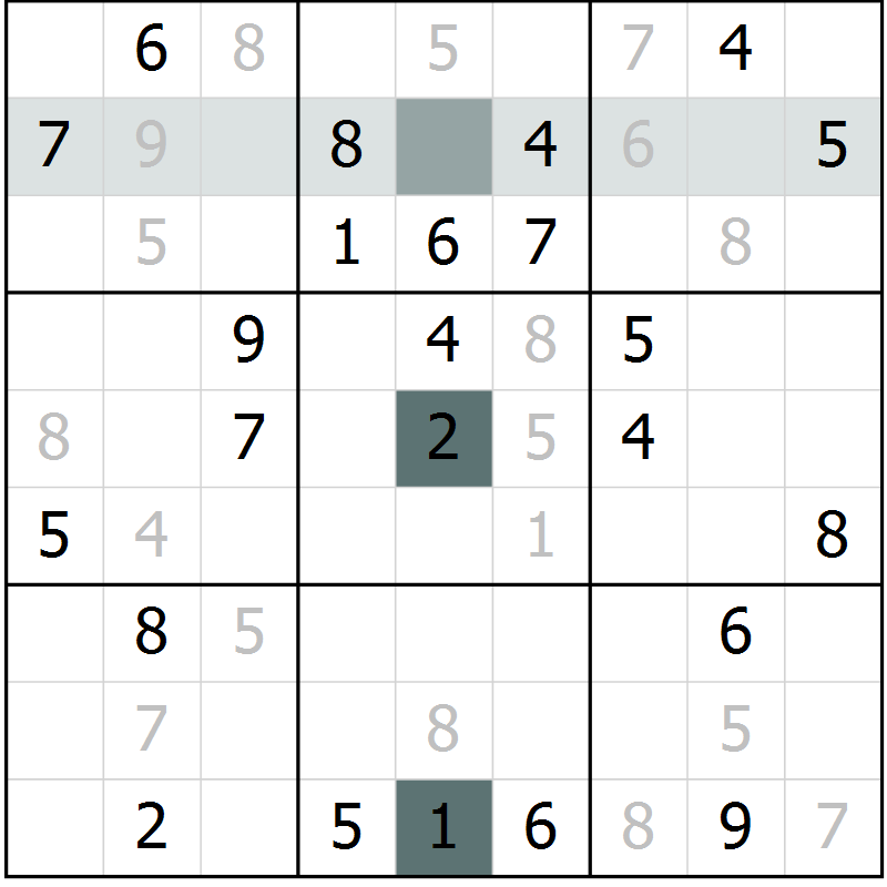 Position des candidats pour la solution de la Gr 53 page 55 du magazine de sudoku Expert n° 019