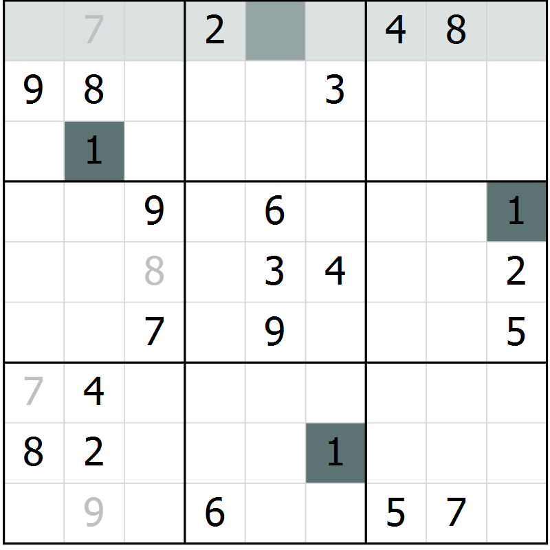 Position des candidats pour la solution de la Gr 54 page 56 du magazine de sudoku Expert n° 019