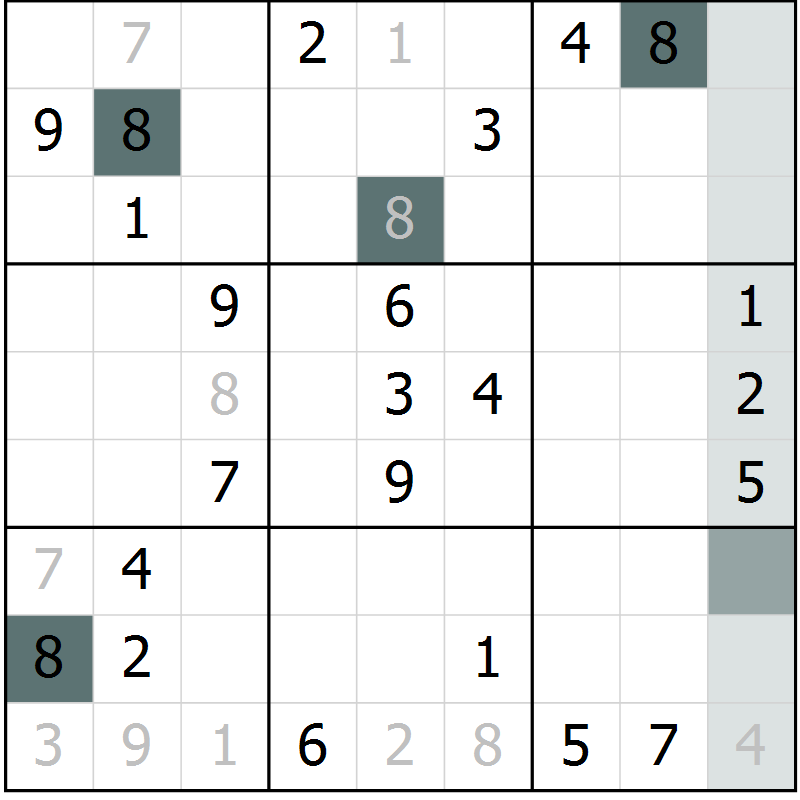 Position des candidats pour la solution de la Gr 54 page 56 du magazine de sudoku Expert n° 019