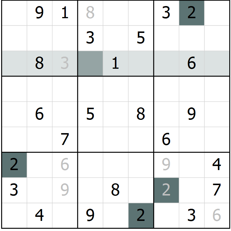 Position des candidats pour la solution de la Gr 55 page 57 du magazine de sudoku Expert n° 019