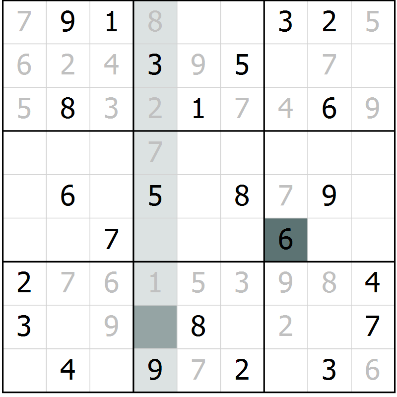Position des candidats pour la solution de la Gr 55 page 57 du magazine de sudoku Expert n° 019