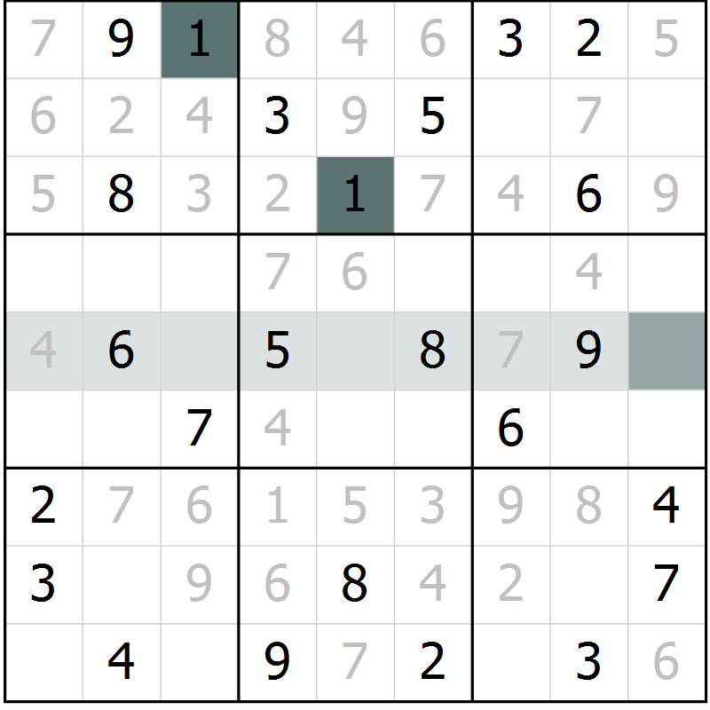 Position des candidats pour la solution de la Gr 55 page 57 du magazine de sudoku Expert n° 019