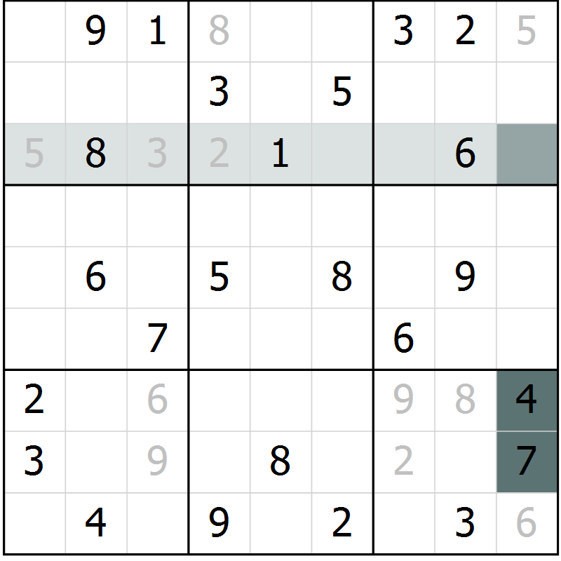 Position des candidats pour la solution de la Gr 55 page 57 du magazine de sudoku Expert n° 019