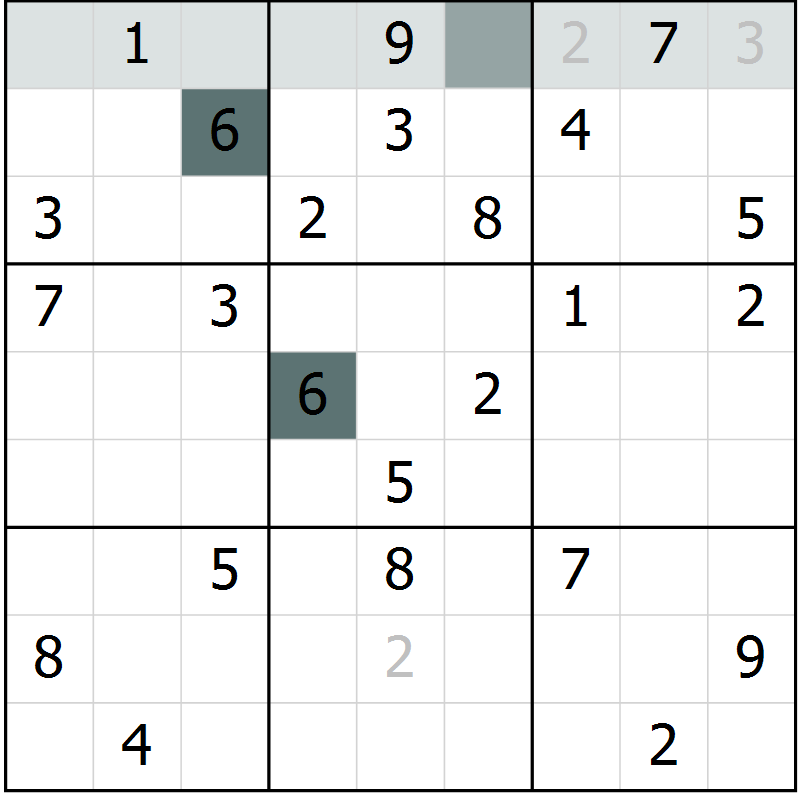Position des candidats pour la solution de la Gr 56 page 58 du magazine de sudoku Expert n° 019