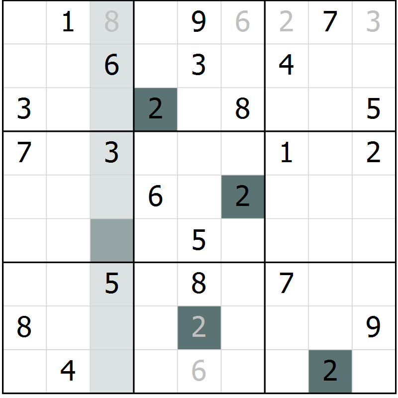 Position des candidats pour la solution de la Gr 56 page 58 du magazine de sudoku Expert n° 019