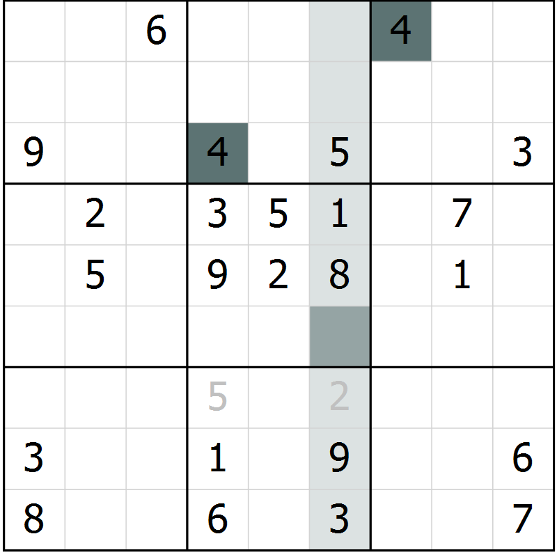 Position des candidats pour la solution de la Gr 58 page 60 du magazine de sudoku Expert n° 019