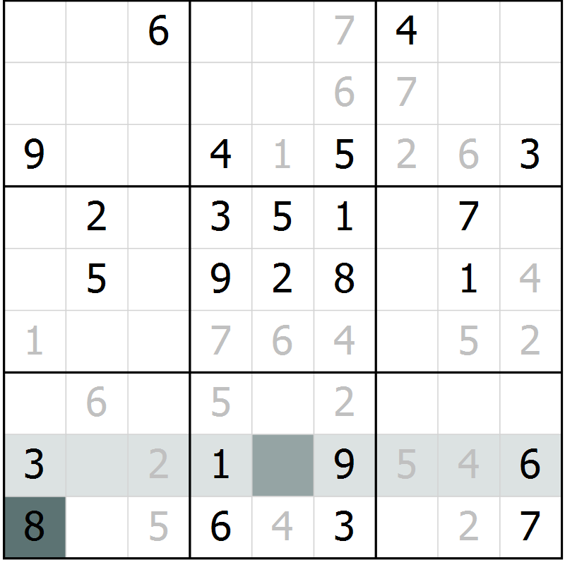 Position des candidats pour la solution de la Gr 58 page 60 du magazine de sudoku Expert n° 019