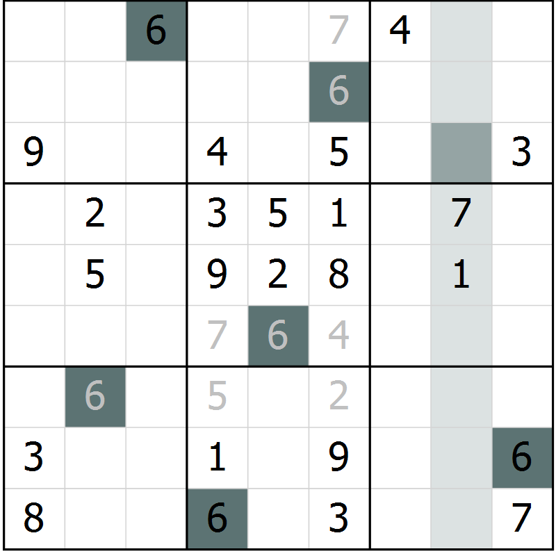 Position des candidats pour la solution de la Gr 58 page 60 du magazine de sudoku Expert n° 019