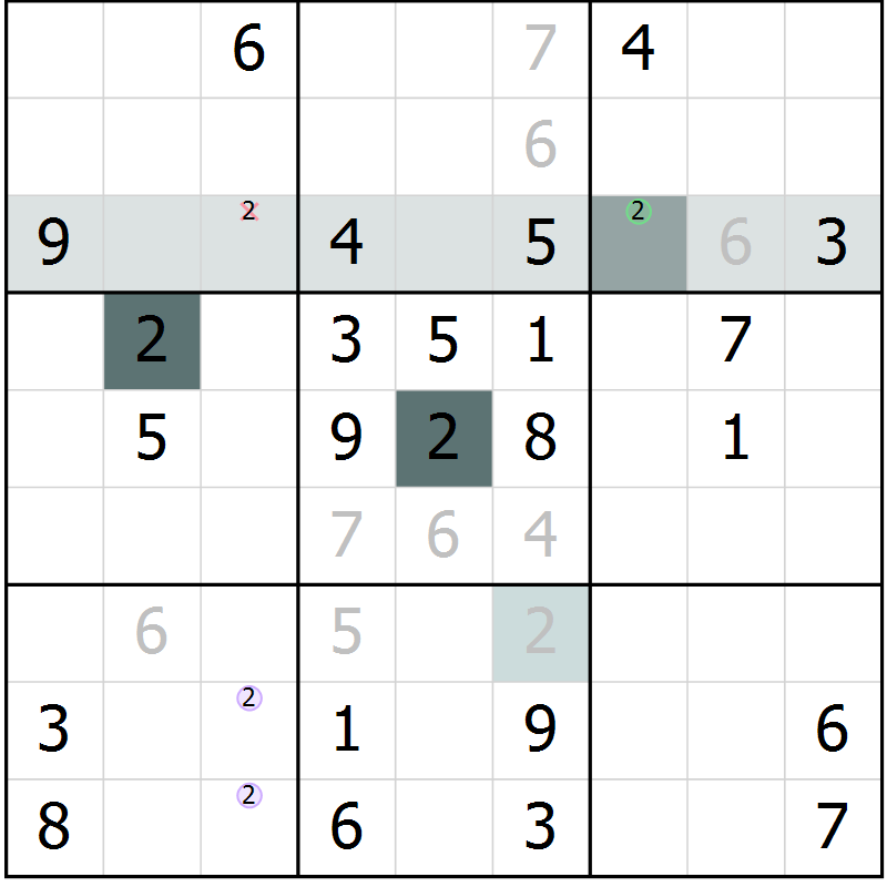 Position des candidats pour la solution de la Gr 58 page 60 du magazine de sudoku Expert n° 019