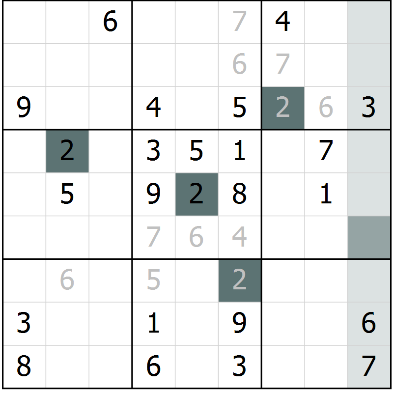 Position des candidats pour la solution de la Gr 58 page 60 du magazine de sudoku Expert n° 019