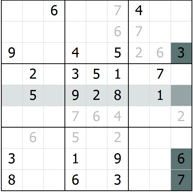 Position des candidats pour la solution de la Gr 58 page 60 du magazine de sudoku Expert n° 019