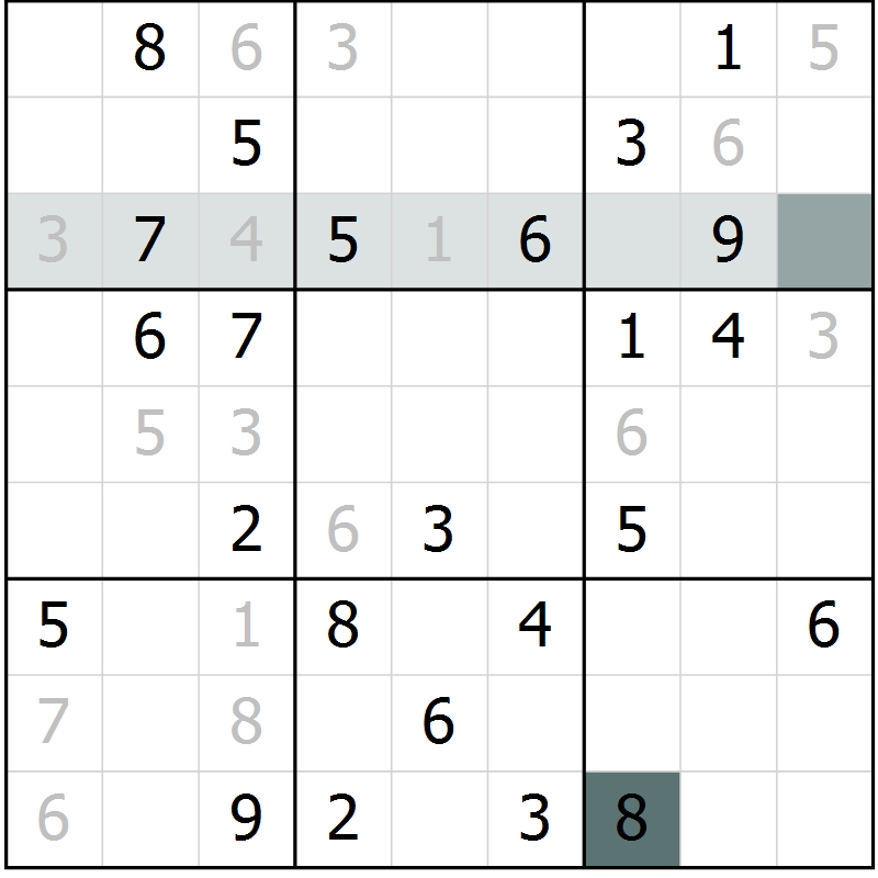 Position des candidats pour la solution de la Gr 59 page 61 du magazine de sudoku Expert n° 019