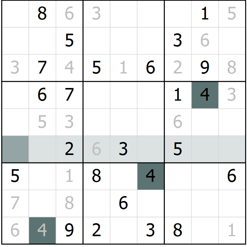Position des candidats pour la solution de la Gr 59 page 61 du magazine de sudoku Expert n° 019