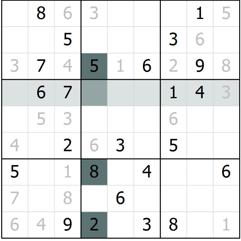Position des candidats pour la solution de la Gr 59 page 61 du magazine de sudoku Expert n° 019