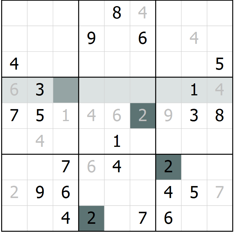Position des candidats pour la solution de la Gr 6 page 8 du magazine de sudoku Expert n° 019