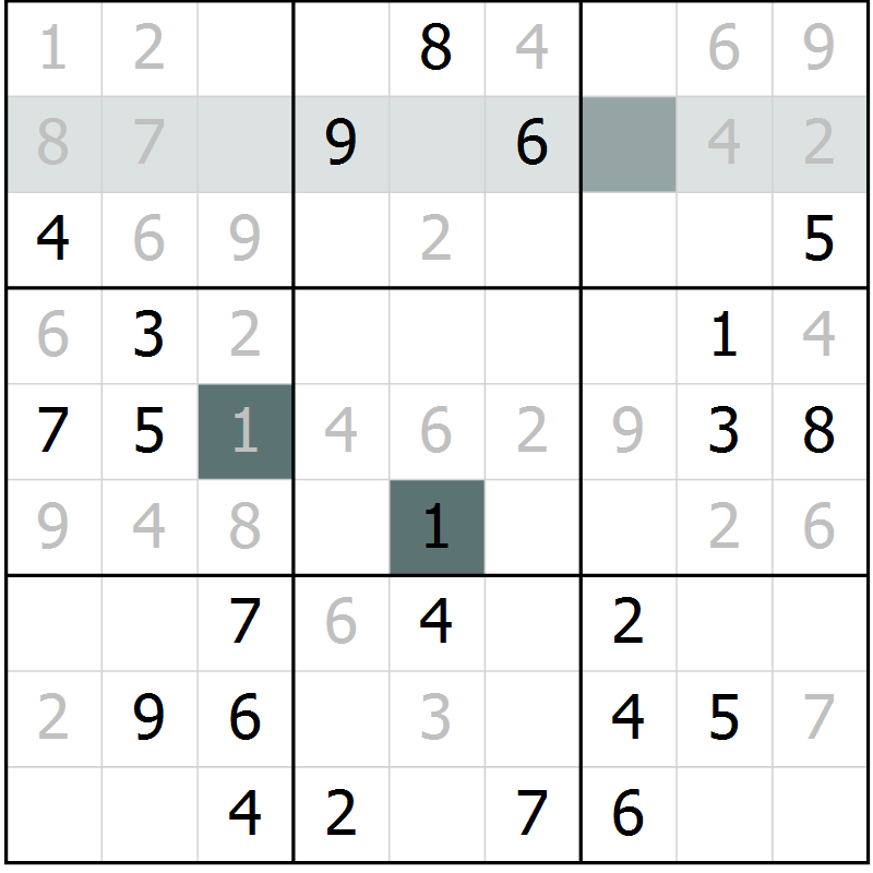 Position des candidats pour la solution de la Gr 6 page 8 du magazine de sudoku Expert n° 019