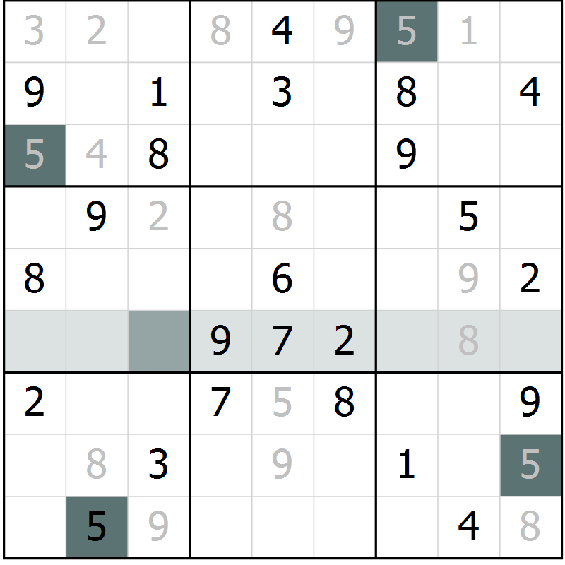Position des candidats pour la solution de la Gr 60 page 62 du magazine de sudoku Expert n° 019