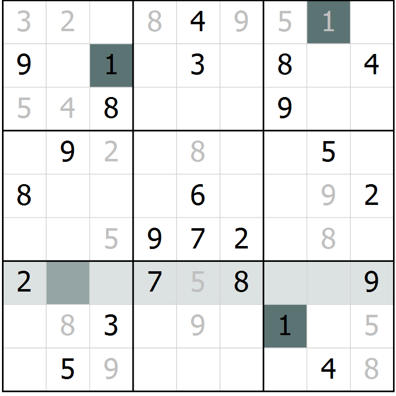 Position des candidats pour la solution de la Gr 60 page 62 du magazine de sudoku Expert n° 019