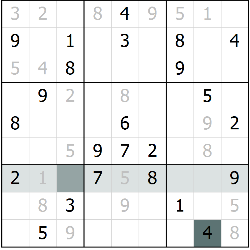 Position des candidats pour la solution de la Gr 60 page 62 du magazine de sudoku Expert n° 019