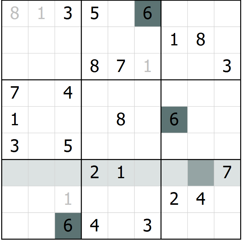 Position des candidats pour la solution de la Gr 61 page 63 du magazine de sudoku Expert n° 019