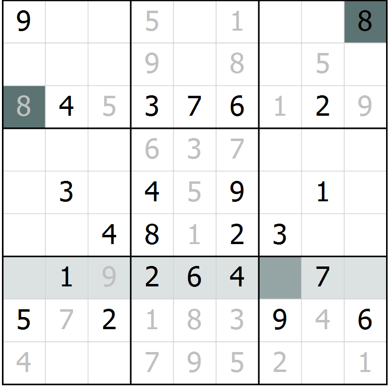 Position des candidats pour la solution de la Gr 62 page 64 du magazine de sudoku Expert n° 019
