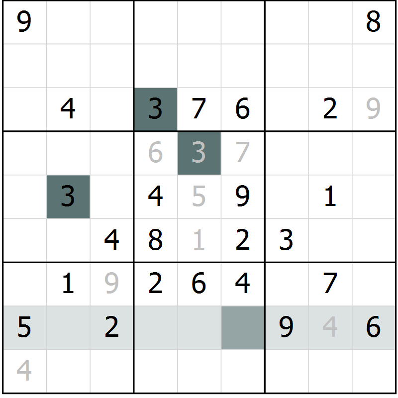 Position des candidats pour la solution de la Gr 62 page 64 du magazine de sudoku Expert n° 019
