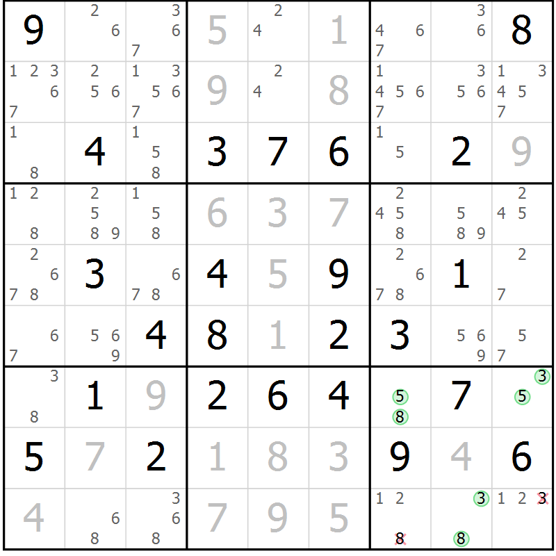 Position des candidats pour la solution de la Gr 62 page 64 du magazine de sudoku Expert n° 019