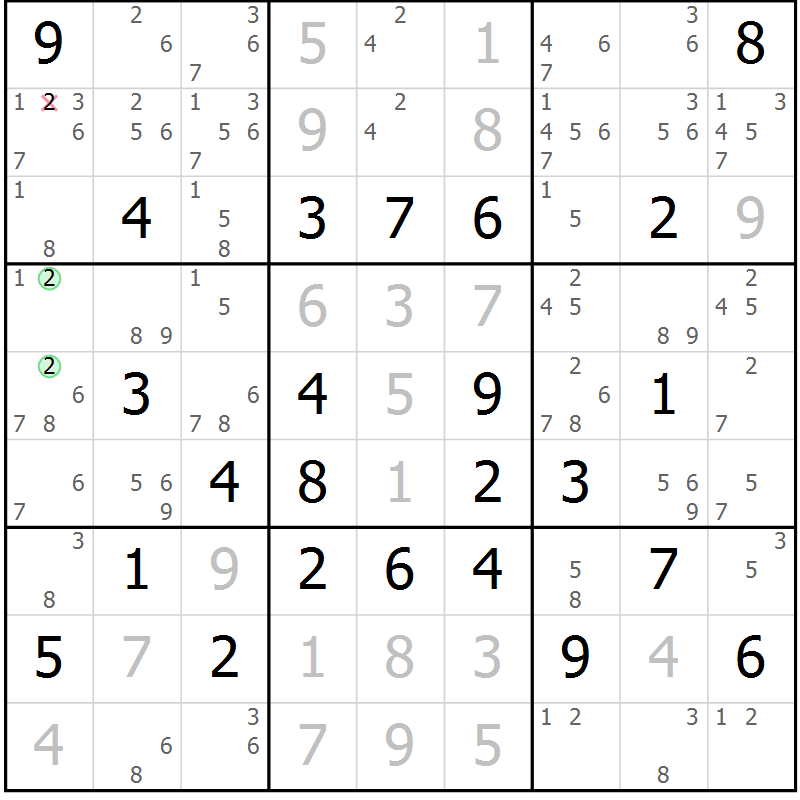 Position des candidats pour la solution de la Gr 62 page 64 du magazine de sudoku Expert n° 019
