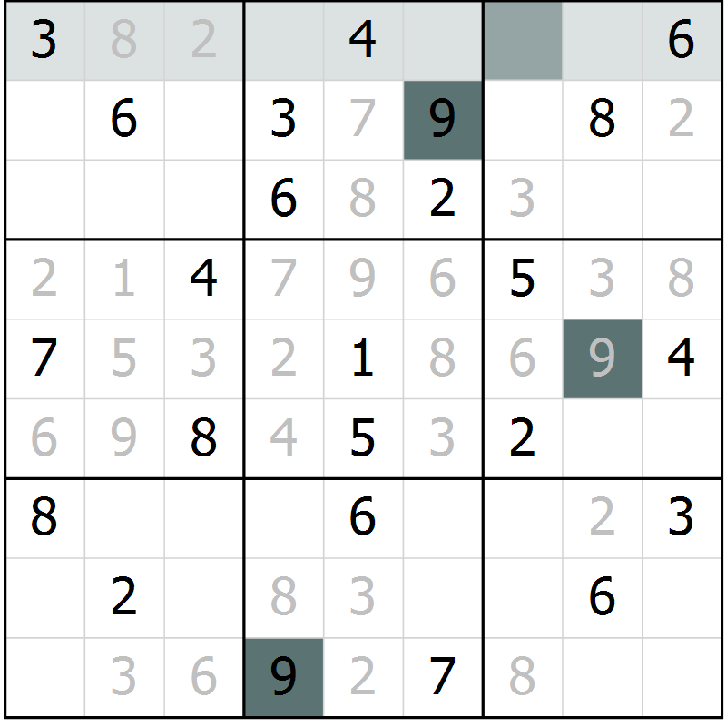 Position des candidats pour la solution de la Gr 63 page 65 du magazine de sudoku Expert n° 019